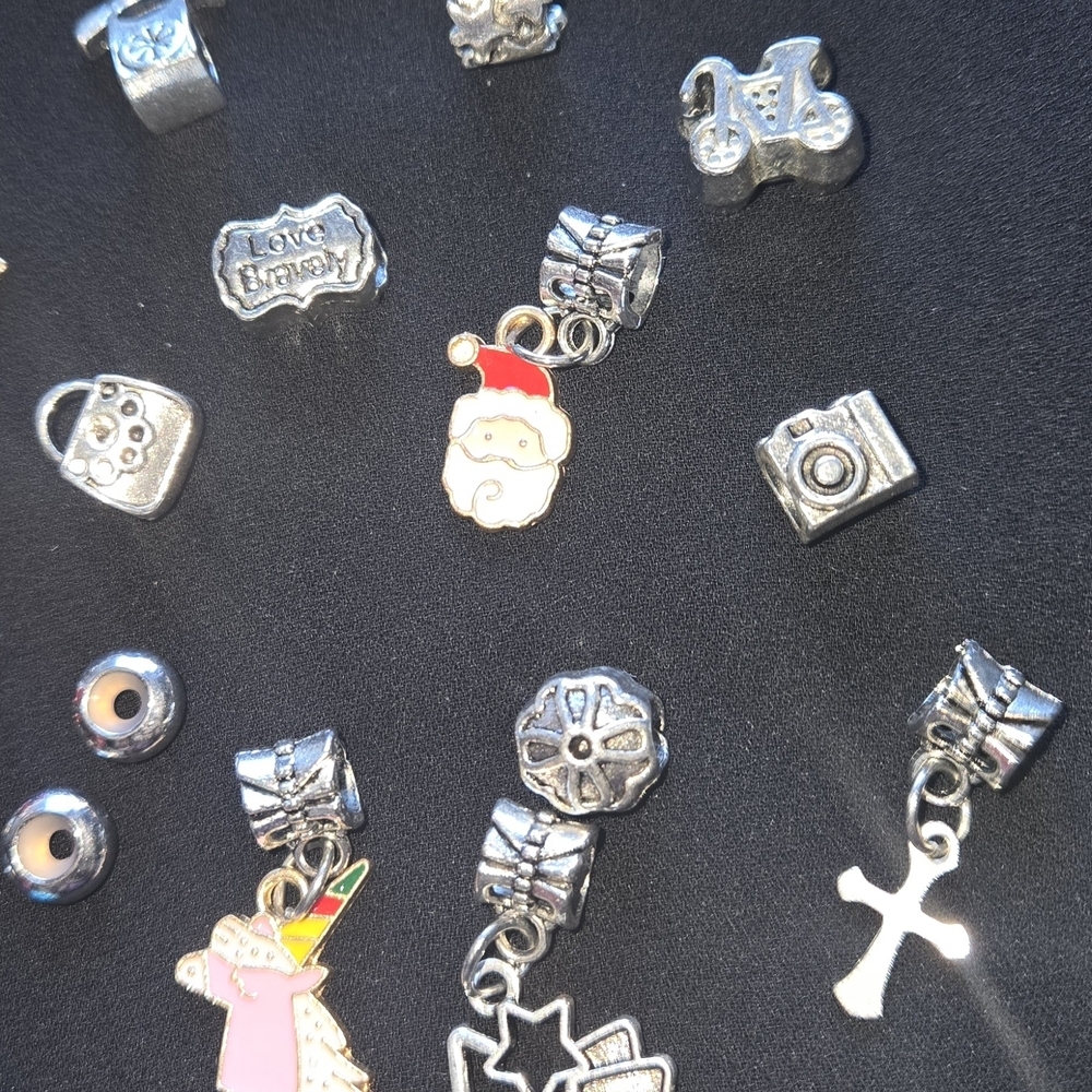 Assorted  Charms Silver and Colorful Charms - Picture 3 of 6